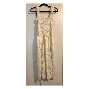 WAYF White Yellow Floral Summer Dress medium